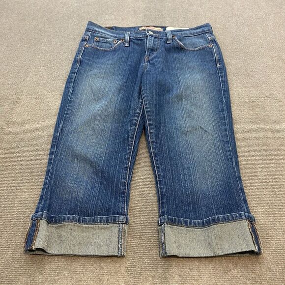 vtg Levis 515 Capri Jeans Womens 6 Blue Stretch Denim Cotton Blend Fits 30x19 - Picture 1 of 13
